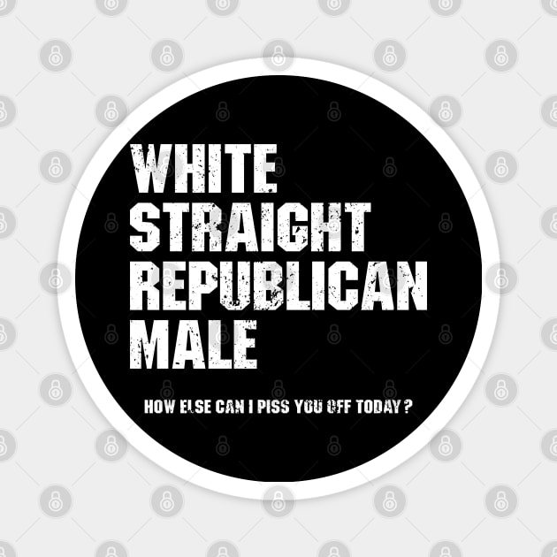 White Straight Republican Male Magnet by Ayana's arts